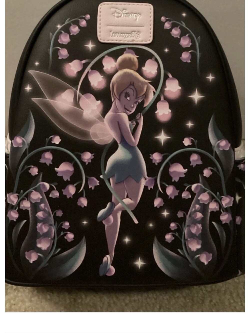 Loungefly Disney Tinkerbell Mini Backpack with Lily of the Valley Design